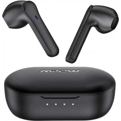 MPOW MX1 - bezdrátová sluchátka s dobíjecím boxem, černá