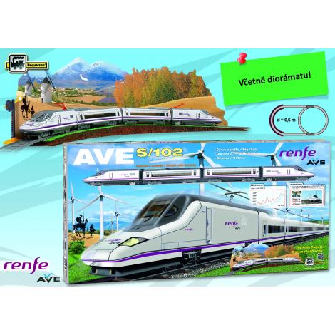 Pequetren VYSOKORYCHLOSTNÍ VLAK RENFE AVE S-102 s diorámatem krajiny 710