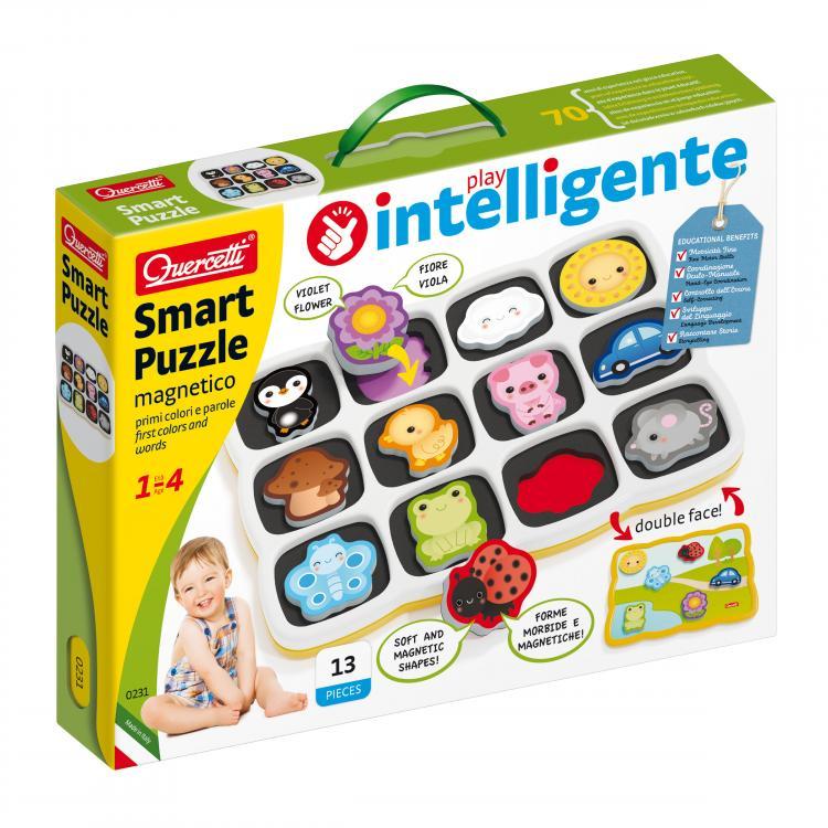 Quercetti 0231 Smart Puzzle magnetico first colors and words